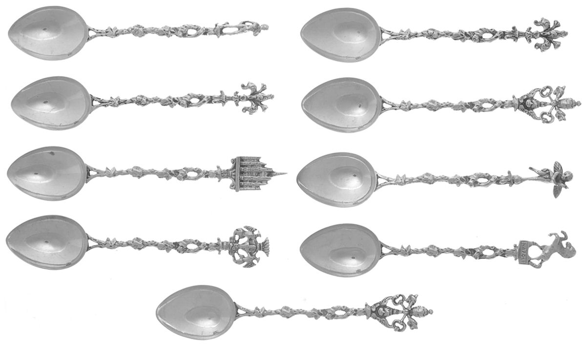 Sterling Flatware (Set of 9) Demitasse Spoon by Unknown Mfg Silver-1