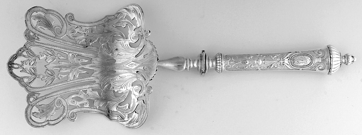Sterling Flatware Hollow Asparagus Server with Silverplate Hood by Unknown Mfg Silver-1
