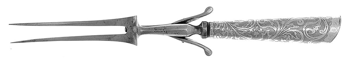 Sterling Flatware Small Steak Carving Fork with Stainless Prongs by Unknown Mfg Silver-1