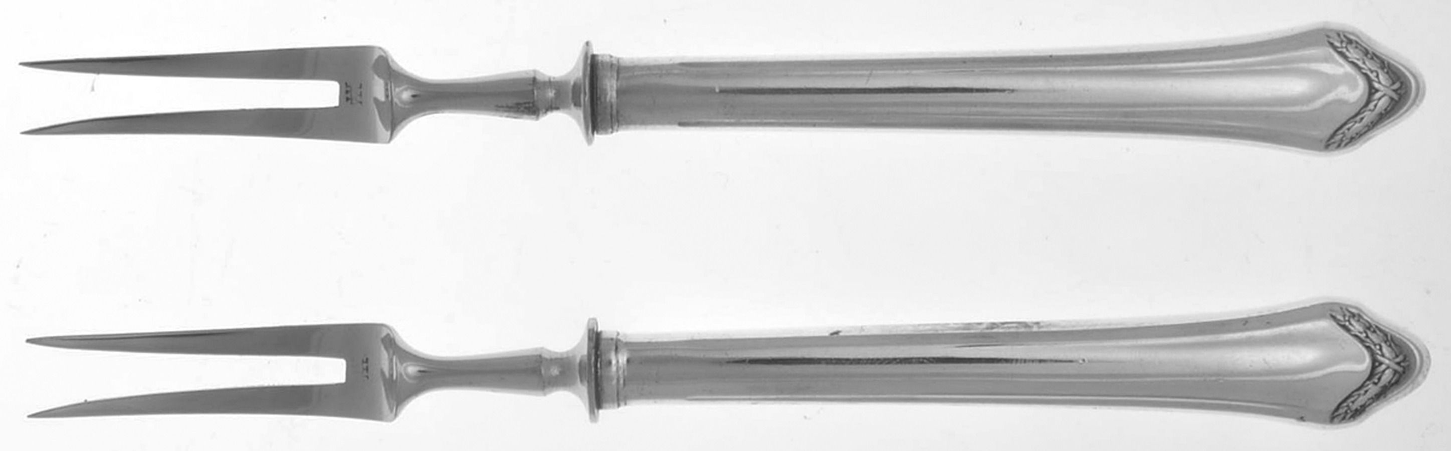 Sterling Flatware (Set of 2) Individual Fruit Fork w/Stainless Tines by Unknown Mfg Silver-1