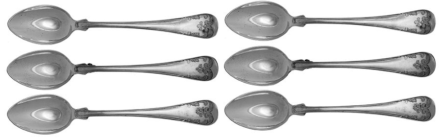 Silverplate Flatware Tea/Five O'Clock Spoon - Set of 6 by Unknown Mfg Silver-1