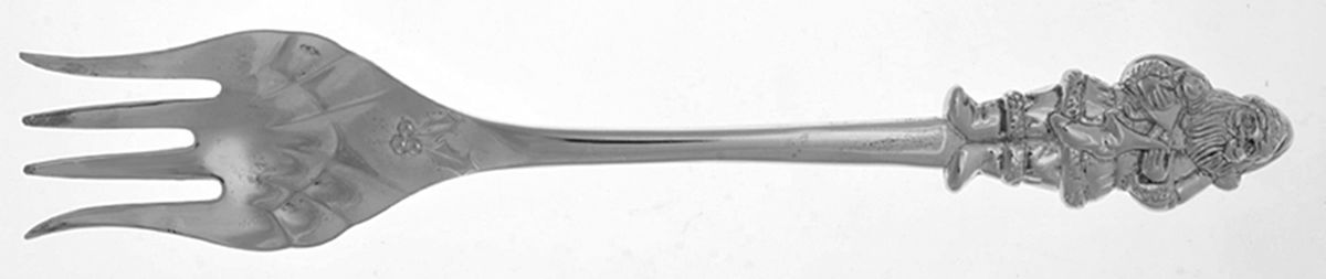 Silverplate Flatware Oversize Solid Salad Servng Fork by Unknown Mfg Silver-1