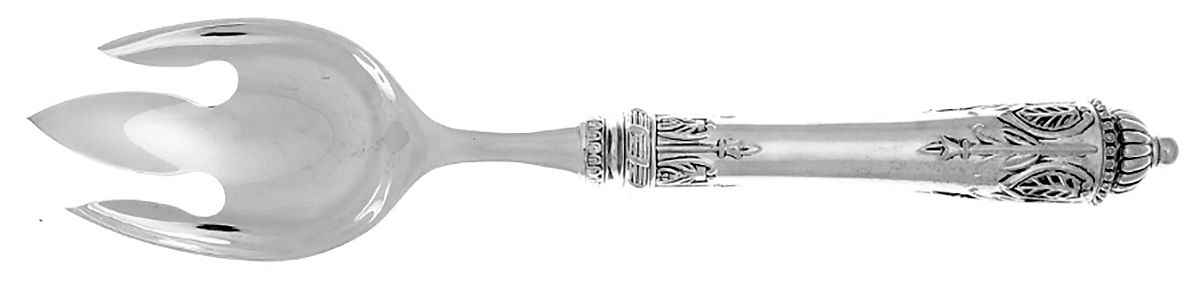 Silverplate Flatware Solid Salad Serving Fork by Unknown Mfg Silver-1