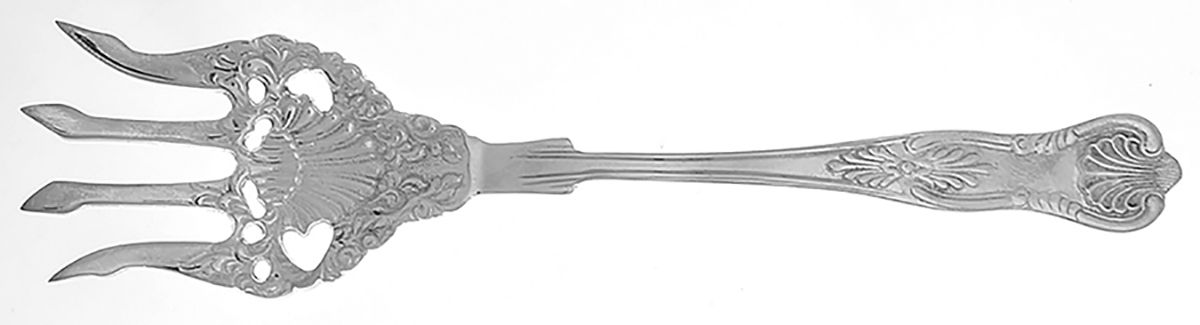 Silverplate Flatware Large Solid Serving Fork by Unknown Mfg Silver-1