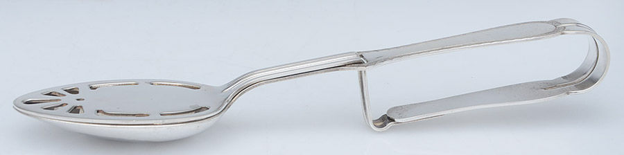 Silverplate Flatware Squeeze Handle Serving Spoon by Unknown Mfg Silver-1