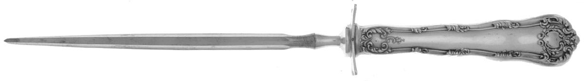 Silverplate Flatware Large Roast Knife Sharpener wSteel Rod by Unknown Mfg Silver-1