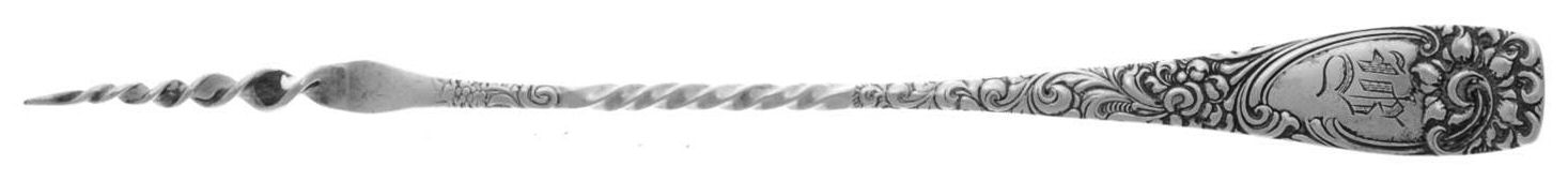 Silverplate Flatware 1 Tine Twist Pick Butter Pick by Unknown Mfg Silver-1