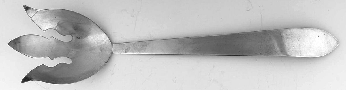 Silverplate Flatware Solid Salad Serving Fork by Unknown Mfg Silver-1