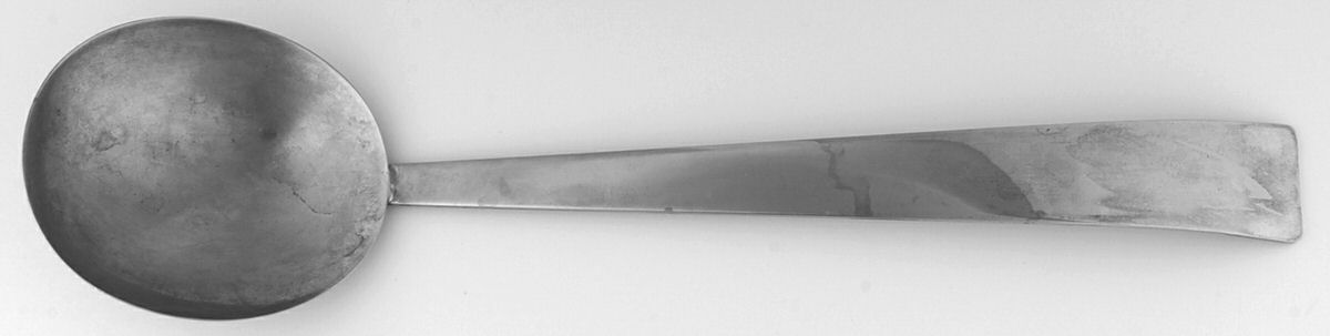 Silverplate Flatware Solid Salad Serving Spoon by Unknown Mfg Silver-1