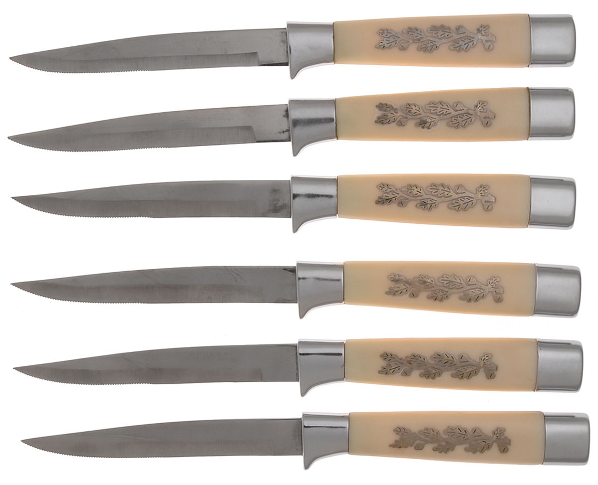 Stainless Flatware (Set of 6) Individual Steak Knife by Unknown Mfg Silver-1