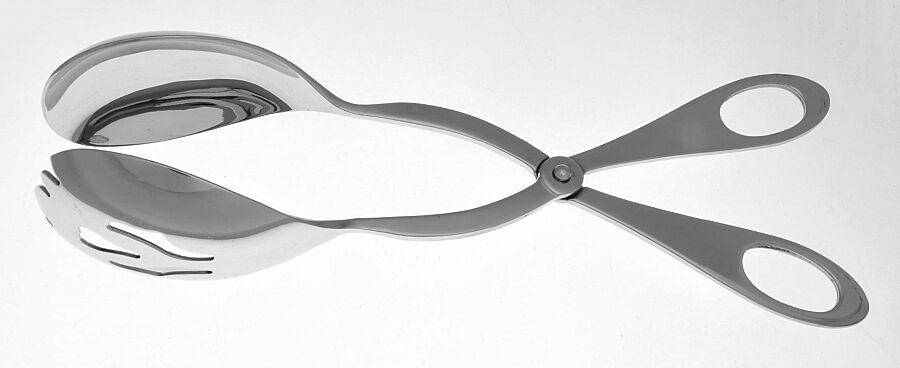 Stainless Flatware 1-Piece Salad Tongs by Unknown Mfg Silver-1