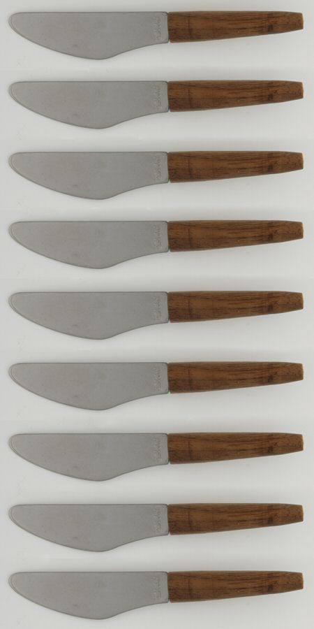 Stainless Flatware All Purpose Spreader with Stainless Blade & Wood Handle - Set of 9 by Unknown Mfg Silver-1