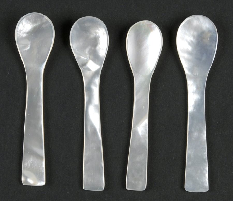 Stainless Flatware Individual Salt Spoon - Set of 4 by Unknown Mfg Silver-1