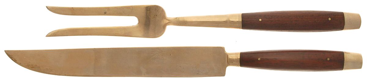 Imperial Rose (Brassware) Large 2-Piece Roast Carving Set w/Stainless Blade by Unknown Mfg Silver-1