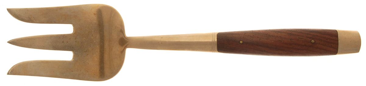 Imperial Rose (Brassware) Large Solid Cold Meat Serving Fork by Unknown Mfg Silver-1