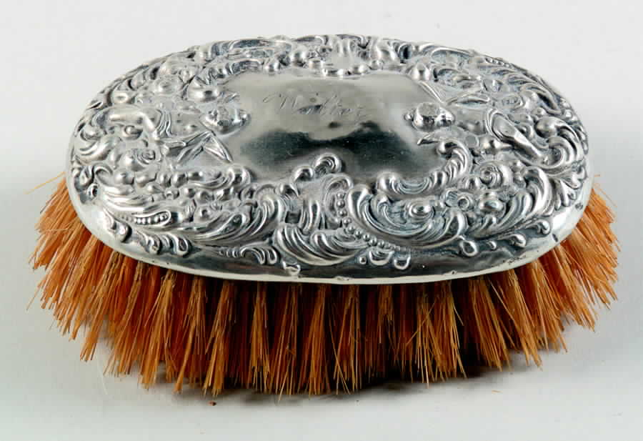 Cupid (Sterling, Hollowware) Military Brush by Unger Brothers-1