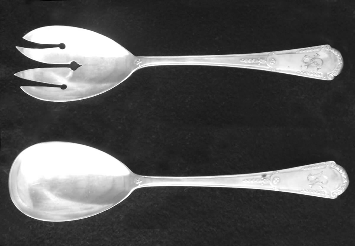 800-63 (Sterling) (2 Pc) Solid Salad Set by Unknown Mfg Silver-1