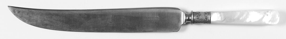 Pearl Handled Flatware (Sterling) Large Stainless Blade Roast Carving Knife by Universal-1