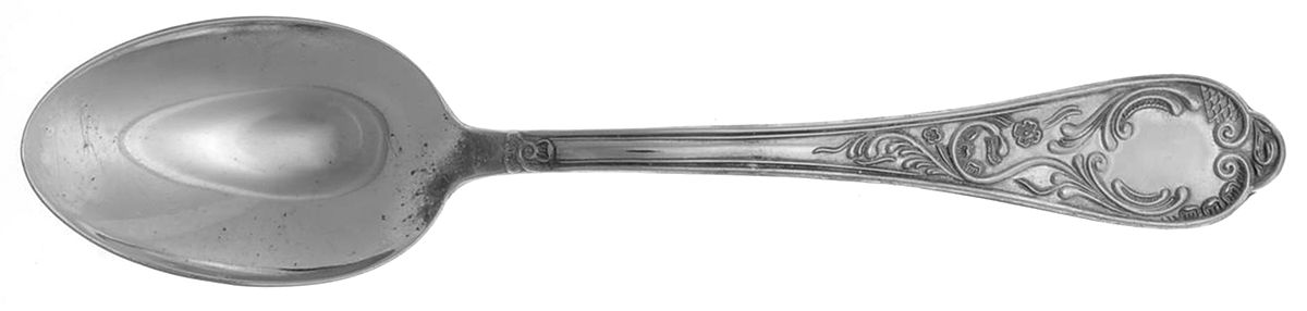 800-18 (Silverplate) Solid Serving Spoon by Unknown Mfg Silver-1
