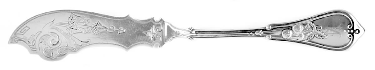 Queen (Coin) Flat Handle Bright Cut Master Butter by Knowles & Ladd-1