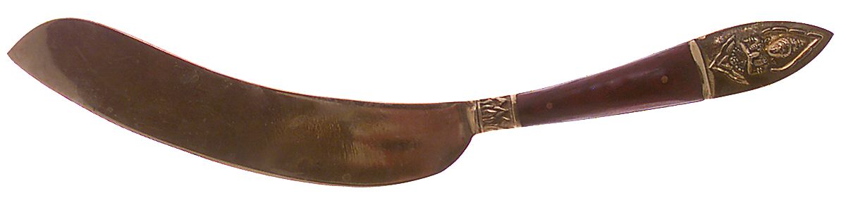 Siam-Brown (Brass) Small Solid Piece Cake Knife by Unknown Mfg Silver-1