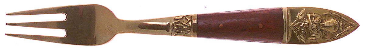 Siam-Brown (Brass) Cocktail/Seafood Fork by Unknown Mfg Silver-1
