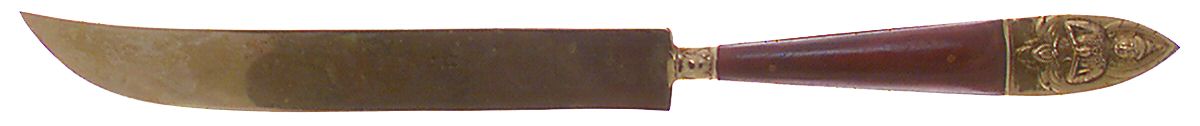 Siam-Brown (Brass) Large Stainless Blade Roast Carving Knife by Unknown Mfg Silver-1