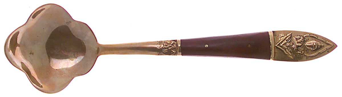 Siam-Brown (Brass) Large Jelly Spoon by Unknown Mfg Silver-1