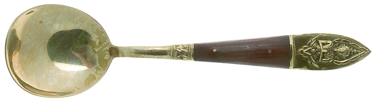 Siam-Brown (Brass) Round Bowl Soup Spoon (Gumbo) by Unknown Mfg Silver-1