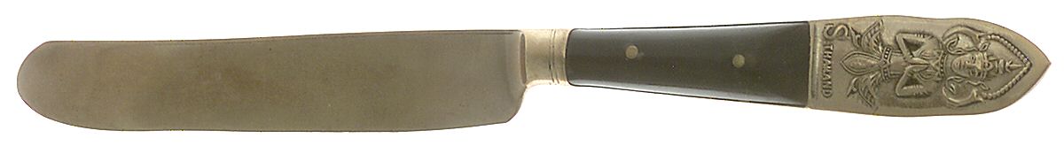 Thailand (Brass) Hollow Handle Paddle Butter Spreader (Solid) by Unknown Mfg Silver-1