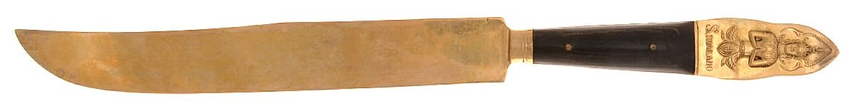 Thailand (Brass) Large Solid Roast Carving Knife by Unknown Mfg Silver-1