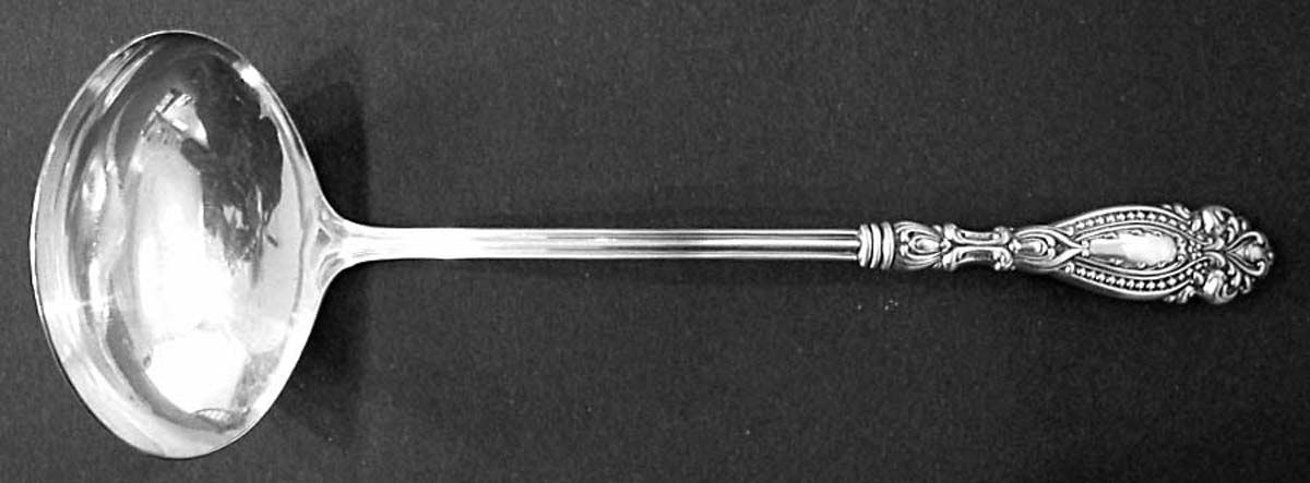 UNF692 (Sterling) Hollow Handle Gravy Ladle, Plate Bowl by Unknown Mfg Silver-1