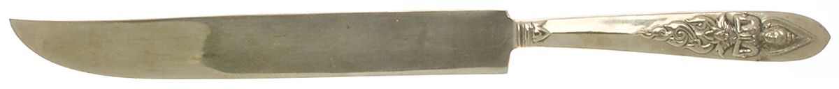 Siam-Brass-Full Figure Buddha Large Stainless Blade Roast Carving Knife by Unknown Mfg Silver-1