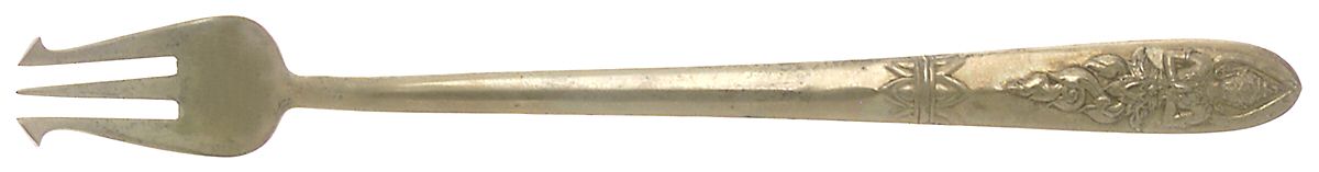 Siam-Brass-Full Figure Buddha Long Handle Pickle/Olive Fork by Unknown Mfg Silver-1