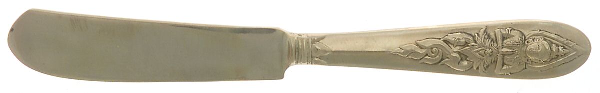 Siam-Brass-Full Figure Buddha Flat Handle Butter Spreader by Unknown Mfg Silver-1