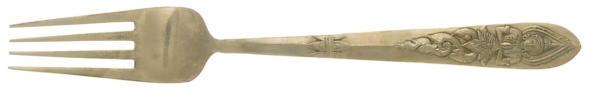 Siam-Brass-Full Figure Buddha Fork by Unknown Mfg Silver-1