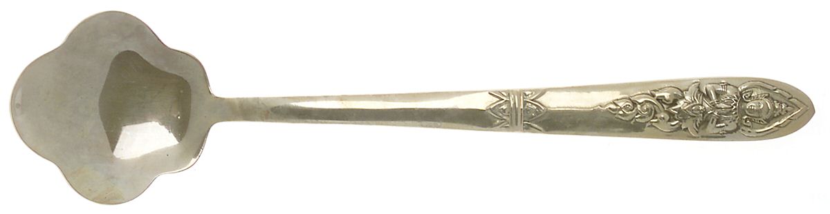 Siam-Brass-Full Figure Buddha Large Jelly Spoon by Unknown Mfg Silver-1