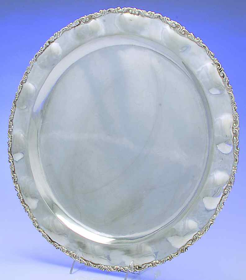 UNH11 (Sterling, Hollowware) Round Sterling Tray by Unknown Manufacturer-1