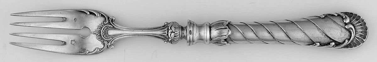 800-40 (Sterling) Individual Hollow Fish Fork w/Silverplate Tines by Unknown Mfg Silver-1
