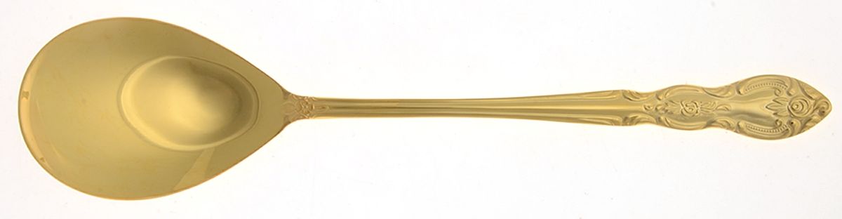 Serena (Gold Electroplate) Solid Salad Serving Spoon by Unknown Mfg Silver-1