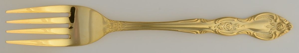 Serena (Gold Electroplate) Individual Salad Fork by Unknown Mfg Silver-1
