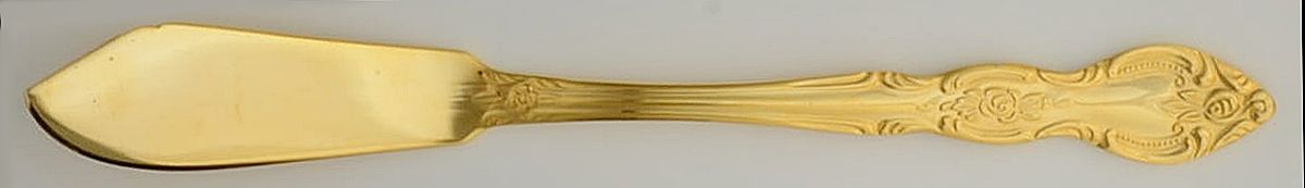 Serena (Gold Electroplate) Flat Handle Master Butter Knife by Unknown Mfg Silver-1