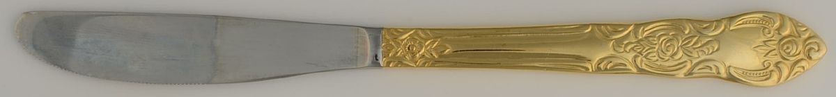 Serena (Gold Electroplate) Modern Solid Knife by Unknown Mfg Silver-1