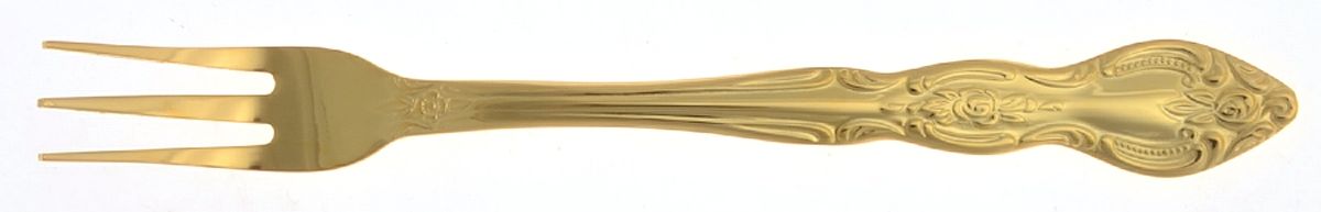 Serena (Gold Electroplate) Cocktail/Seafood Fork by Unknown Mfg Silver-1