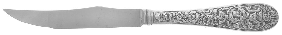 90-1 (Silverplate) Small Steak Carving Knife with Stainless Blade by Unknown Mfg Silver-1
