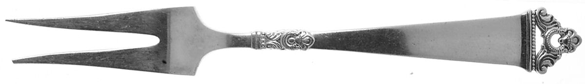 Odel (Sterling) Medium 2-Tine Cold Cut Serving Fork by Nils Hansen (Norway)-1