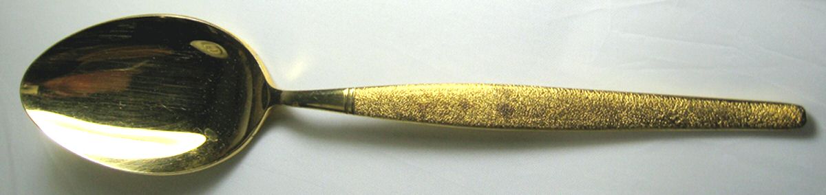 UNF709 (Gold Electroplate) Tablespoon (Serving Spoon) by Unknown Mfg Silver-1