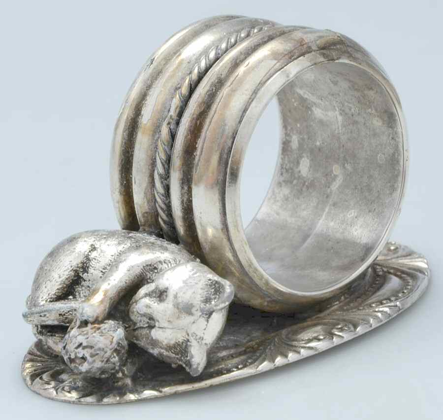 Figural Napkin Rings (Silverplate Napkin Ring by Unknown Manufacturer-1
