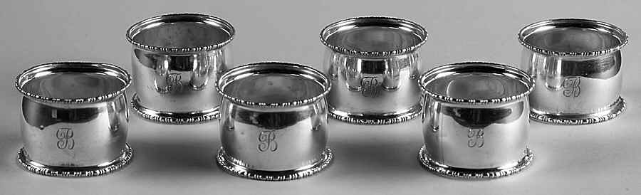 England Sterling Hollowware Napkin Ring - Set of 6 by Unknown Manufacturer-1