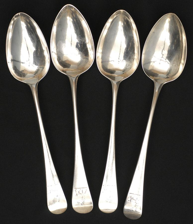 England Sterling Flatware Tablespoon (Serving Spoon) - Set of 4 by Unknown Mfg Silver-1